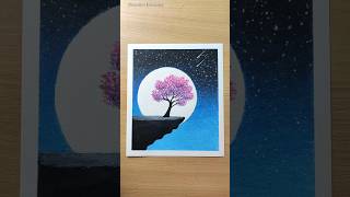 Moonlight scenery drawing  #shorts