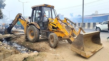JCB 3DX plus loader work machine and road construction video in sonalika tractor 🚜
