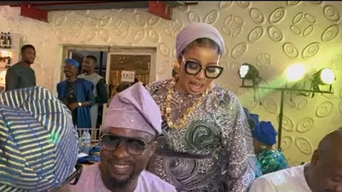 WATCH HOW LIZZY ANJORIN AND HUSBAND ADDED GLAMOUR TO ADENIYI JOHNSON&WIFE, SEYI EDUN NAMING CEREMONY