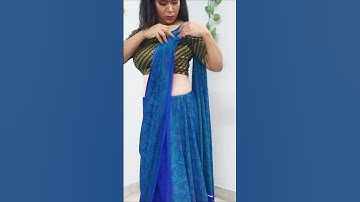 Crepe silk saree draping tutorial for office going girls_ladies saree draping in easy way #saree
