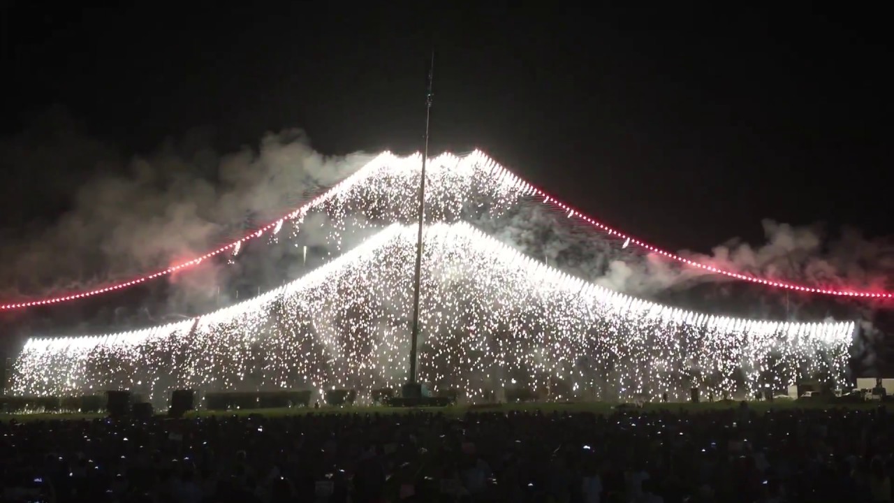 ふくろい遠州の花火 2017 「姫神」x「イケブン」空中ナイアガラ 霊峰