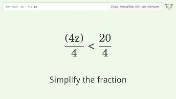 Solving Linear Inequalities: 4z-8 is Smaller Than 12