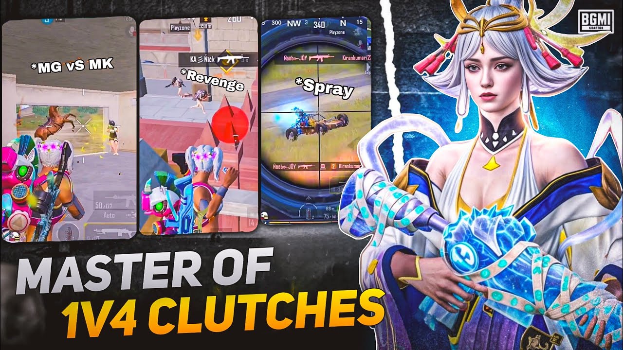 MASTER OF 1V4 CLUTCHES 🥶 HIGHLIGHT | 5 CLAW + GYROSCOPE | BGMI | PUBG ...