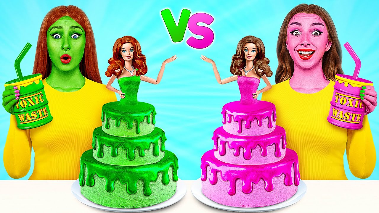 אוכל ורוד vs אוכל ירוק אתגר Multi DO Challenge