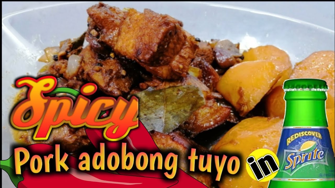 Spicy pork adobo in Sprite (Tuyo ver.)