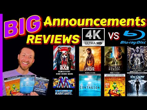 BIG ANNOUNCEMENTS & 4K UHD vs Blu Ray Reviews! Super Mario Bros. Contagion ANDOR Obi-Wan Kenobi Crow