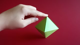 Оригами октахедрон • Геометрическая фигура окраэдр из 1 листа бумаги без клея • Oridami Octahedron