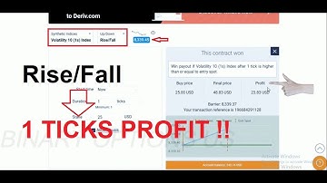 Binary.com trading strategy 2020 - Rise/Fall Duration 1 Ticks Volatility 10 (1s) Index