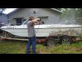 Pressure washing an old boat