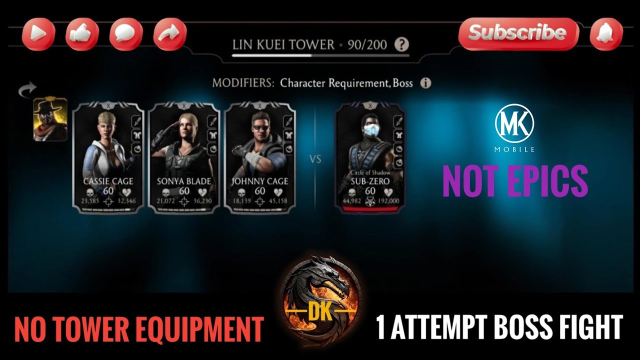Lin Kuei Tower 90 & Reward 🎮 Mortal Kombat Mobile▫️MK Mobile▫️MKM 