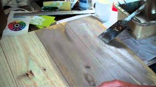How to make new wood look old Paint wash method 1