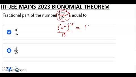 Fractional part of the number  4^2022/15 is equal to