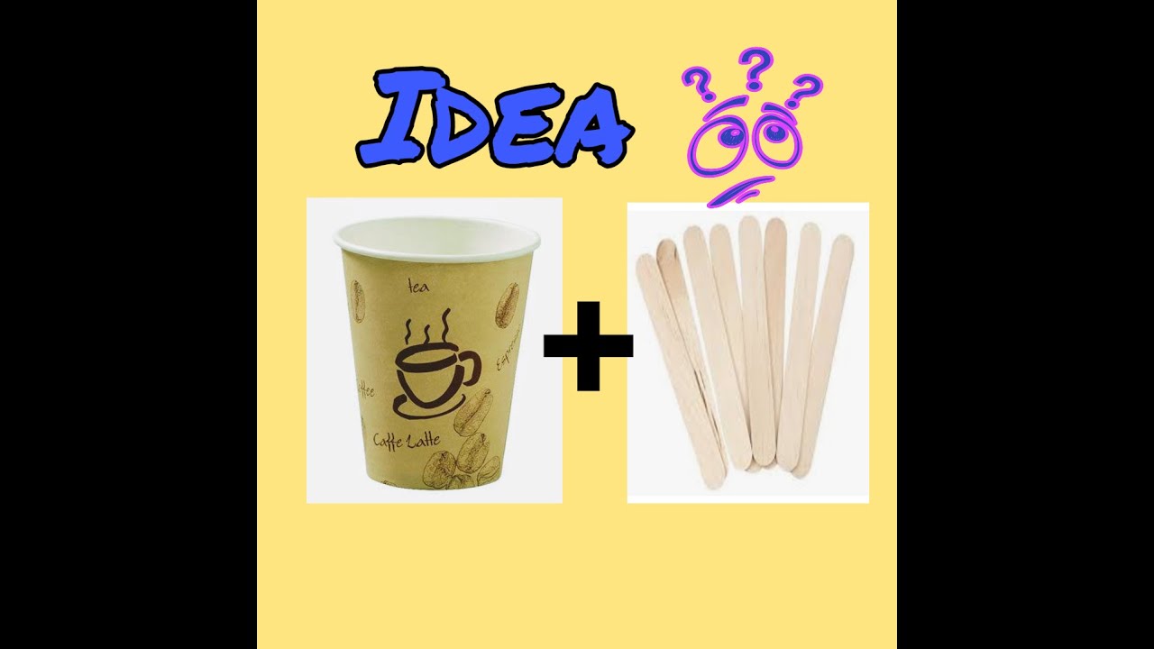 DIY pen stand using disposable paper cup and popsicle sticks || Desk ...