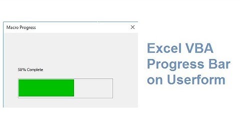 Excel VBA Progress Bar on Userform