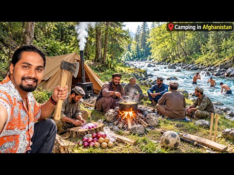 Afghanistan Camping With Locals Beside River 🇦🇫🏕️ || अफगानिस्तान कैंपिंग और लोकल खाना