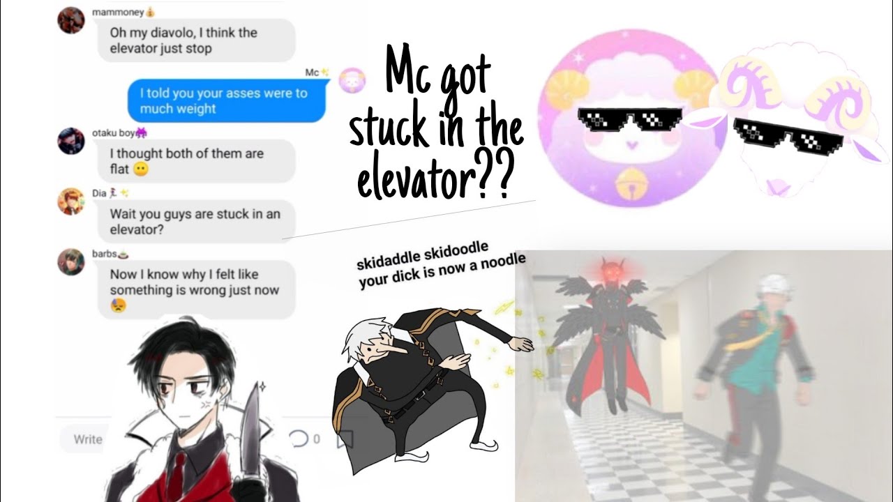 Mc got stuck in an elevator?? ft. mammon and Solomon✨ (Kardashian spoof){Obey me texting story}