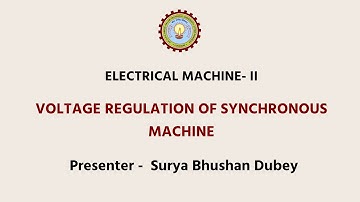 Electrical Machine - II Voltage Regulation of Synchronous Machine | AKTU Digital Education