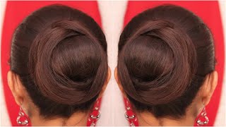 Gorgeous self bun hairstyle with donut bun | very easy juda hairstyle for long medium hair