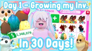 Day 1 - Growing My Inventory Without Robux In 30 Days In Adopt Me! (Roblox) | AstroVV