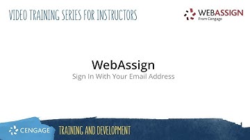 WebAssign: Sign-In With Your Email Address