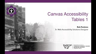 Canvas Accessibility - Tables 1 (RCE)