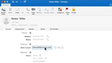 Add a contact in Outlook for Mac