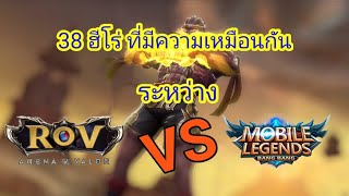 38 ฮีโร่ที่เหมือนกัน หรือมีความเกี่ยวข้องกัน ระหว่าง ROV VS Mobile legends จะมีตัวอะไรบ้าง