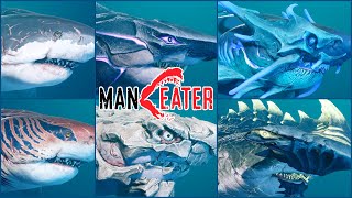 : MANEATER ALL SHARKS EVOLUTION including ATOMIC SHARK. All Sharks Max Level & Short Gameplay
