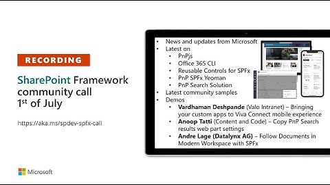 SharePoint Framework Community call – 1st of July 2021
