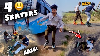 आज 4 Skaters Skating करने गये / Popat Ho Gaya 😅 / Vishal Skater