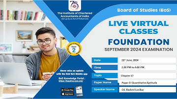 Foundation Paper 3: QA | Topic: Chapter 17 | Session 2 | 21 June, 2024