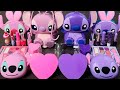 ASMR Clear Slime Mixing| Pink vs Purple Eyeshadow + Glitter Charms (So Satisfying)