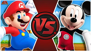 MARIO vs MICKEY MOUSE! (Nintendo vs Disney Animation) | Cartoon Fight Club BONUS