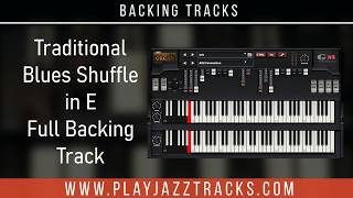 Traditional Blues Shuffle in E - Organ and Drums Backing Track