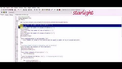 Multiplication of two matrix C++ code