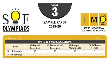 IMO Maths Olympiad Class 3 Sample Paper 2025-26