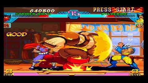 Marvel vs Capcom 1 (PSX) - Strider Hiryu vs Wolverine (LV8)