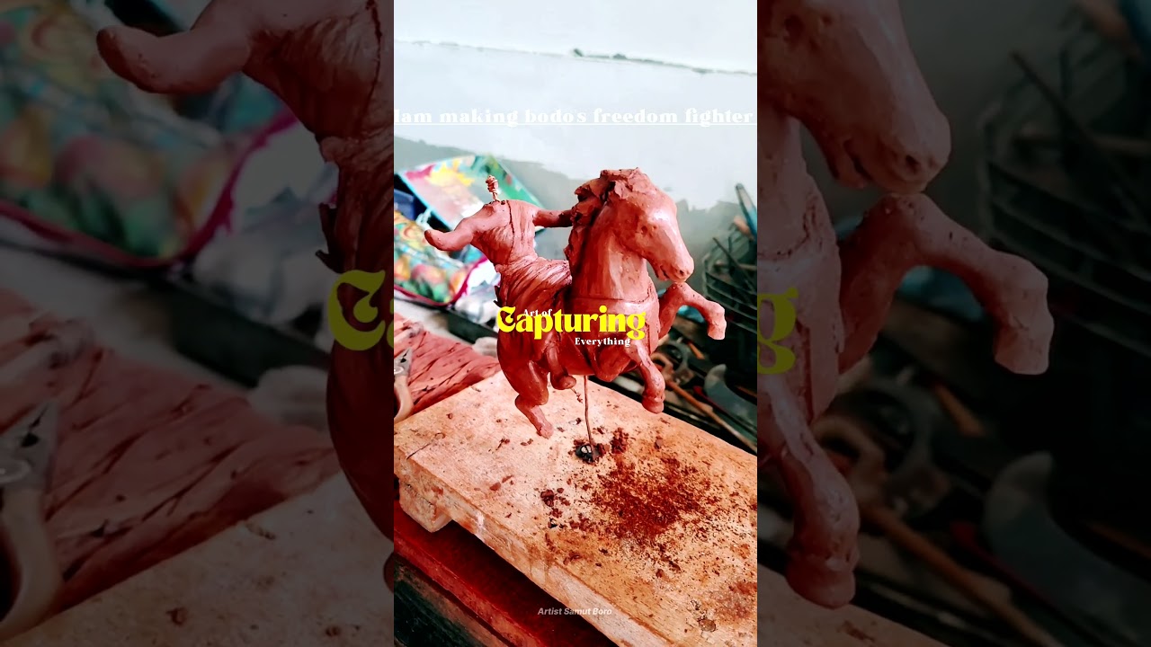 Iam making bodo's freedom fighter and more sculptures with the clay 🧱 #art #clayart #sclupture