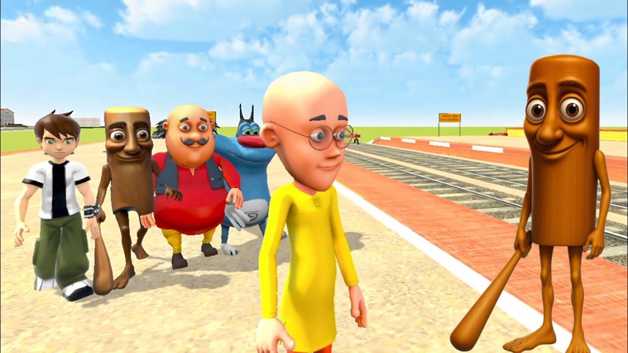 🎮 Motu Patlu tung tung sahur ben 10 Oggy and dog traveling train station 🚉 game Motu Patlu 