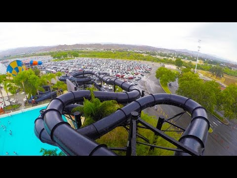 [4k] Black Snake Tubes Sidewinder - Six Flags Hurricane Harbor (Los Angeles, California) poverty level 2019
