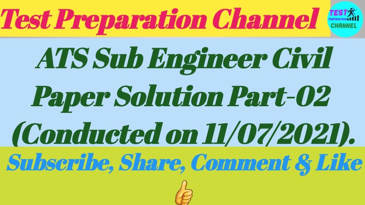 ATS Solved Paper for the post of Sub Engineer Civil BPS 12 in W&SC Part 02