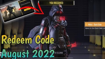 August 3 New Redeem Code Codm 2022 | Today Redeem Code Codm | Codm Codes 2022 | Codm redemption code