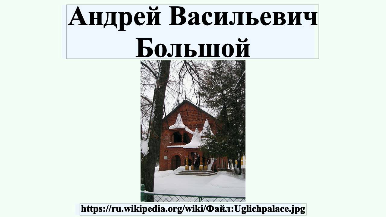 Доклад по теме Большой Андрей Васильевич