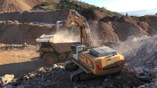 Liebherr 976 Excavator Loading Caterpillar Dumpers - Sotiriadis/Labrianidis Mining Works
