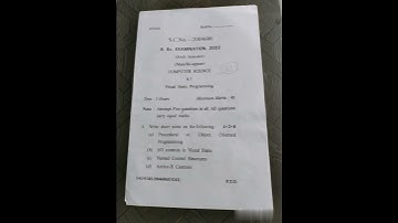 #69 #CBLU 2022 Visual Basic Programming B.sc 6th Sem Question Paper.. Computer science 📑📖