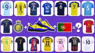 Guess BOOTS, RED CARD, INJURY, CLUB of football players, Ronaldo,Messi, Neymar|Mbappe