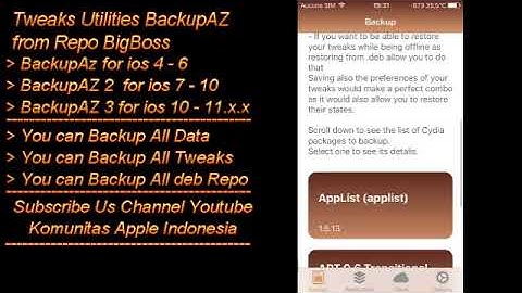 BackupAZ Best Tweaks Utilities for ios 11.x.x