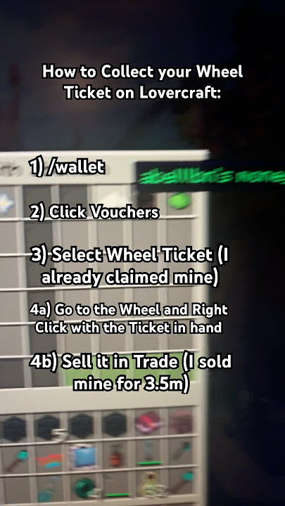 How to Collect Wheel Tickets on Lovercraft #lovercraft #minecraft #loverfella #fyp #wheeltickey