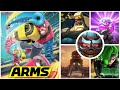 [ARMS] All Boss Battles + Endings!!