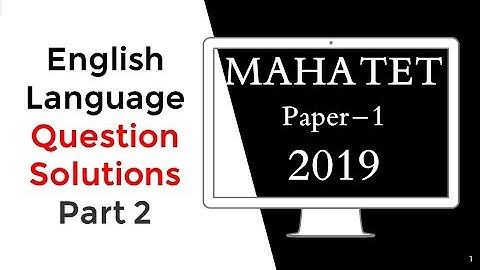 MAHA TET 2019 Paper 1 Part 2